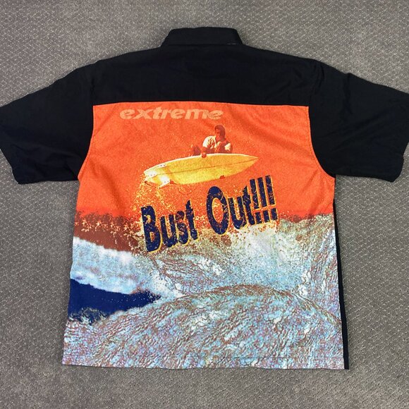 Vintage No Boundaries Shirt Men's XL Button Up Down Surf Surfing Skate 90s Y2K - Picture 8 of 8